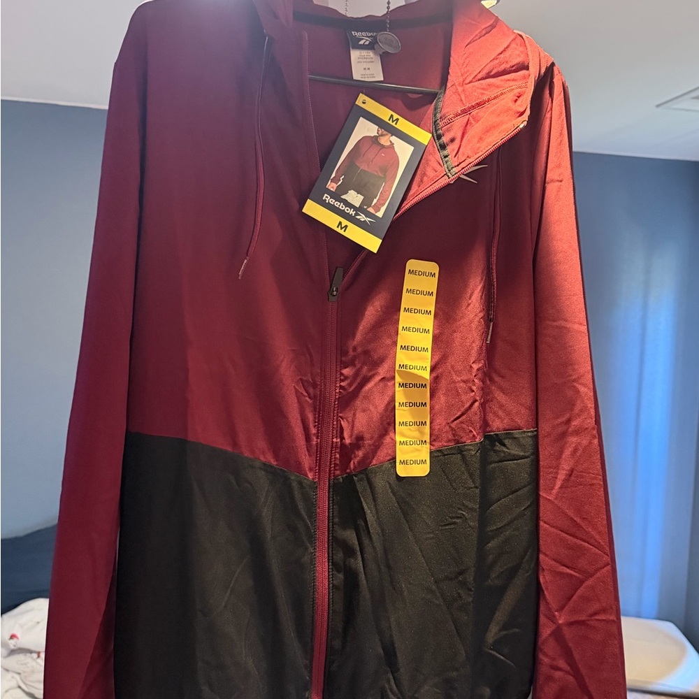 Reebok Maroon and Black Windbreaker